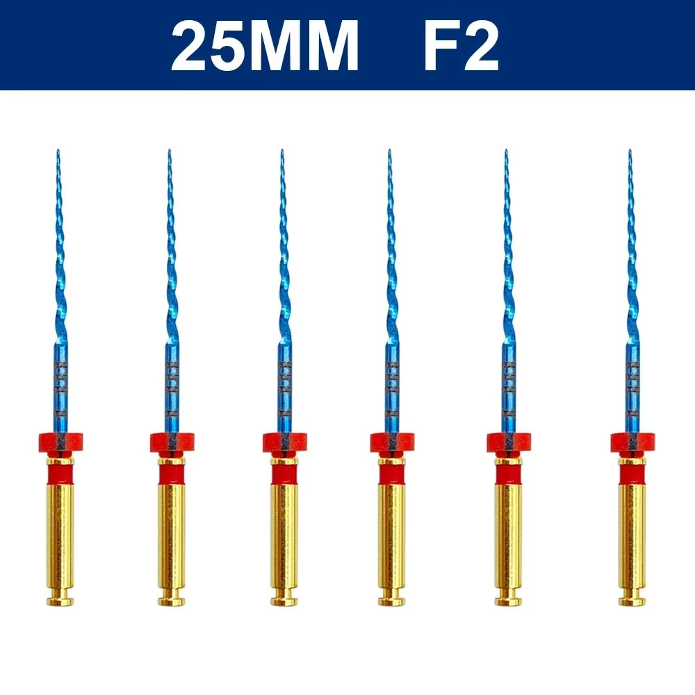Dental Gold Flexible Files Endo Rotary Files Golden Endodontic Files 19/21/25mm Nickel Titainium Dentistry Root Canal Material: Dark Brown