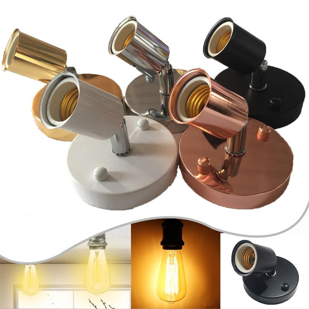 Zwart Wit Zilver Brons Lamp1Pcs Base E27 Licht Socket Edison Antieke Fitting Metalen Houder Bulb Lamp Socket Lampvoet Scr w7T4