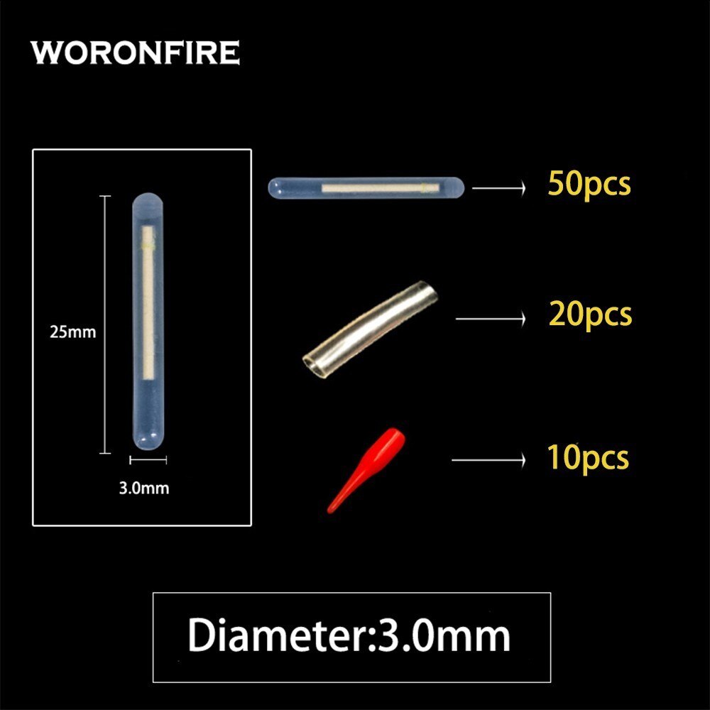 30 st /50 st 4.5*37mm fiskeflöte fluorescerande ljussticka ljus nattflöte spö ljus mörk glöd stick eldflugor för fiske: 3.0 mm 50 st