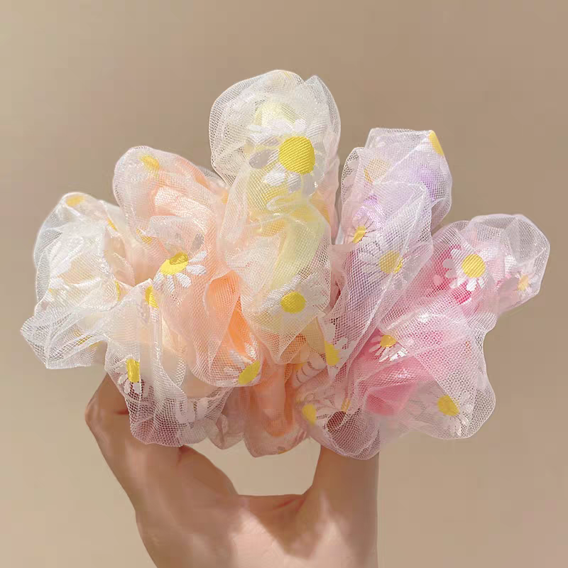 Nette Korea Weiche Gittergewebe Frauen Haar Scrunchie Mädchen Elastische Haar Bands dehnbar Haar Krawatten Pferdeschwanz Kopfschmuck Zubehör