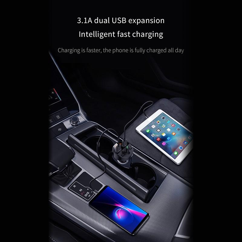 Bluetooth Handsfree FM Transmitter Dual USB Car Charger For Smart Device Music Player Car Accessories Support Voice Navigation