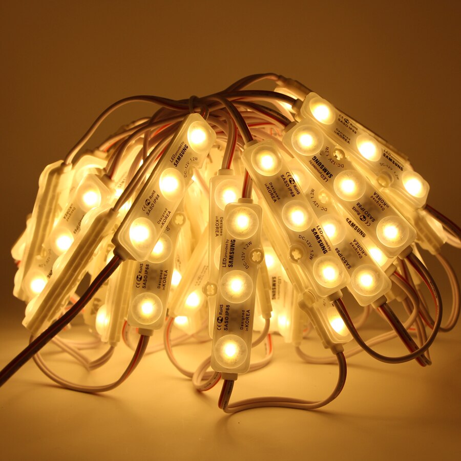 50 Stuks Led Module Verlichting Smd 5730 3 Leds IP68 Waterdicht Wit Warm Wit Dc 12V Reclame Licht Led teken Backlight Licht