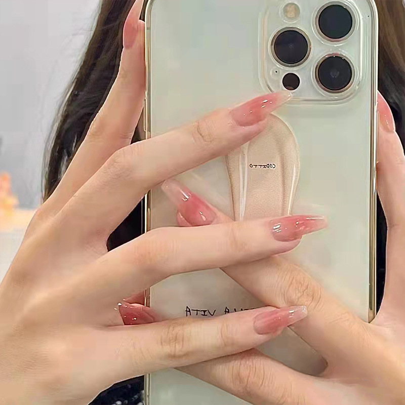 24pcs/box Stick On Nails with glue bear bow false nails bling press on nails nail supplies for professionals full cover: 269