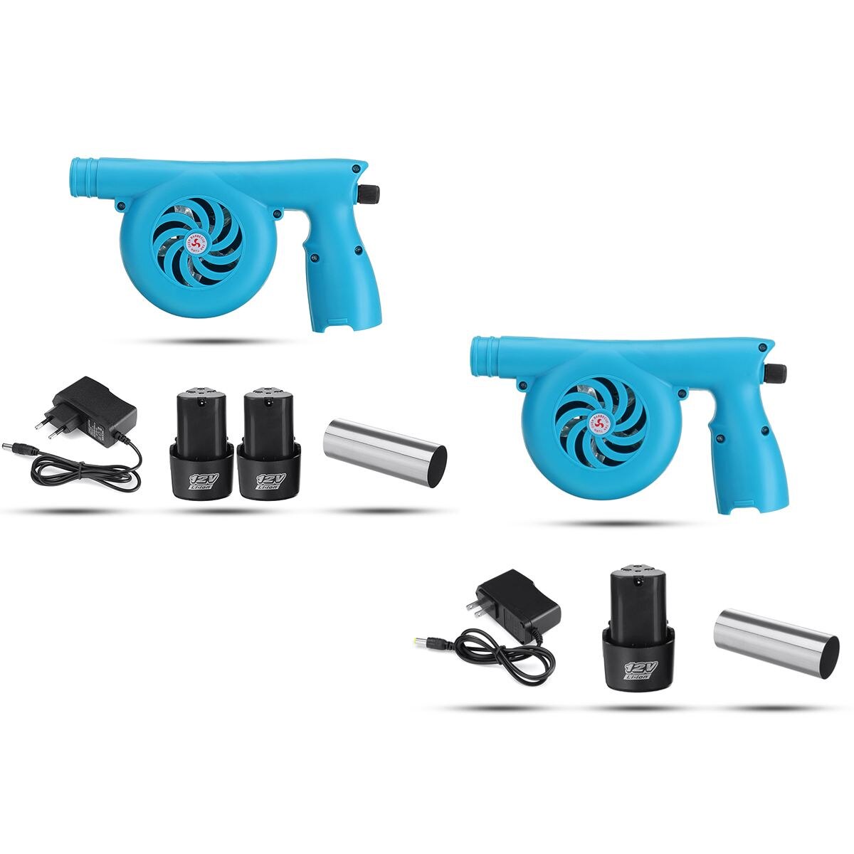 Cordless Electric Air Blower Handheld Leaf Blower Dust Collector Sweeper BBQ Grill Fire Bellows Tools with Li-ion Battery