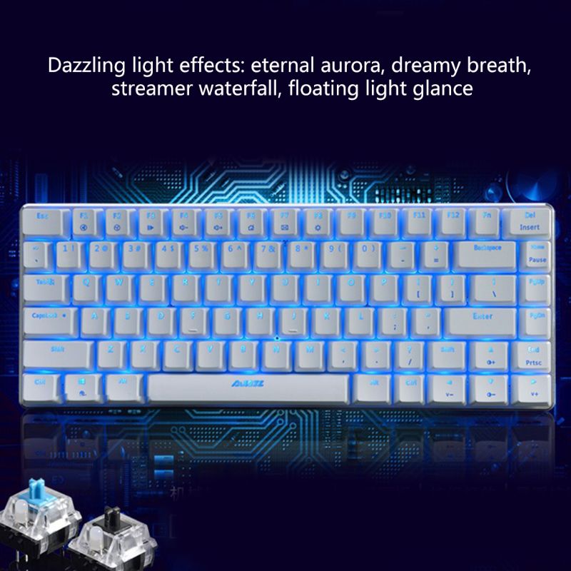 Ajazz AK33 Mechanical Keyboard 82 Keys Russian/English Layout Gaming Keyboard