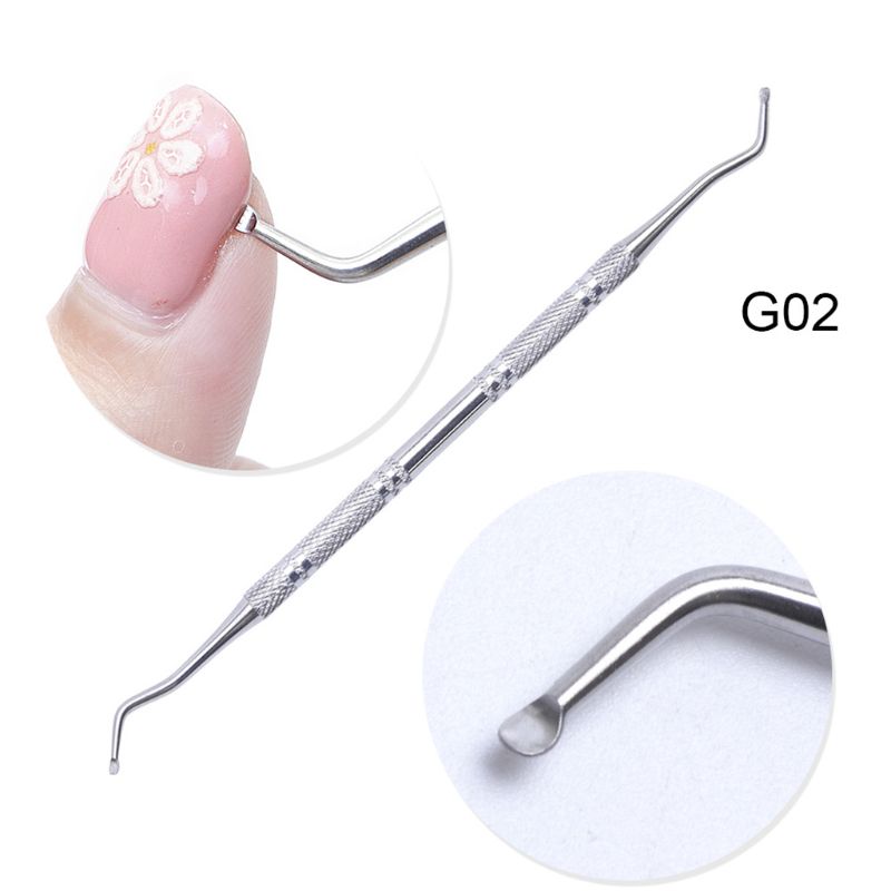 7 Style Dual End Ingrown Toenail File Spoon Nail Groove Correction Lifter Cleaner Cuticle Remover Pusher Pedicure Tool Foot Care: 2