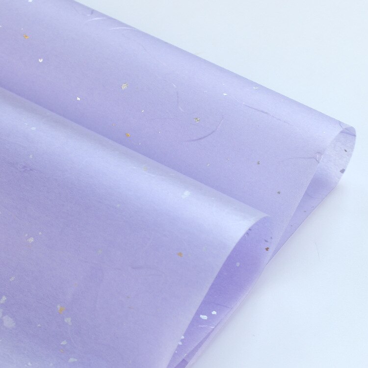 Guld sølv pailletter silkepapir 10 stk/parti vintøj emballage blomster indpakningspapir emballage håndværkspapir: Violet