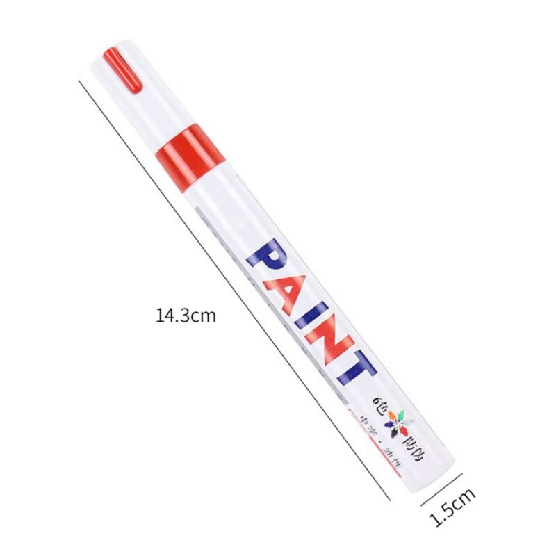 Blanc imperméable en caoutchouc Permanent peinture marqueur stylo voiture pneu bande de roulement environnement pneu peinture directe: Rouge
