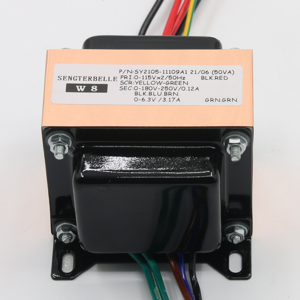 50VA Reines Kupfer EI Typ Audio Gitarre Rohr Verstärker Leistungstransformator Ausgang: 0-180V-A250V + 6,3V