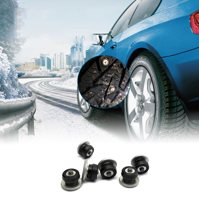 Aozbz 100 st 8mm spikar för däck vinterdäck spikar bildäck dubbar snökedjor isdubb karbid dubbar för bil bil suv atv