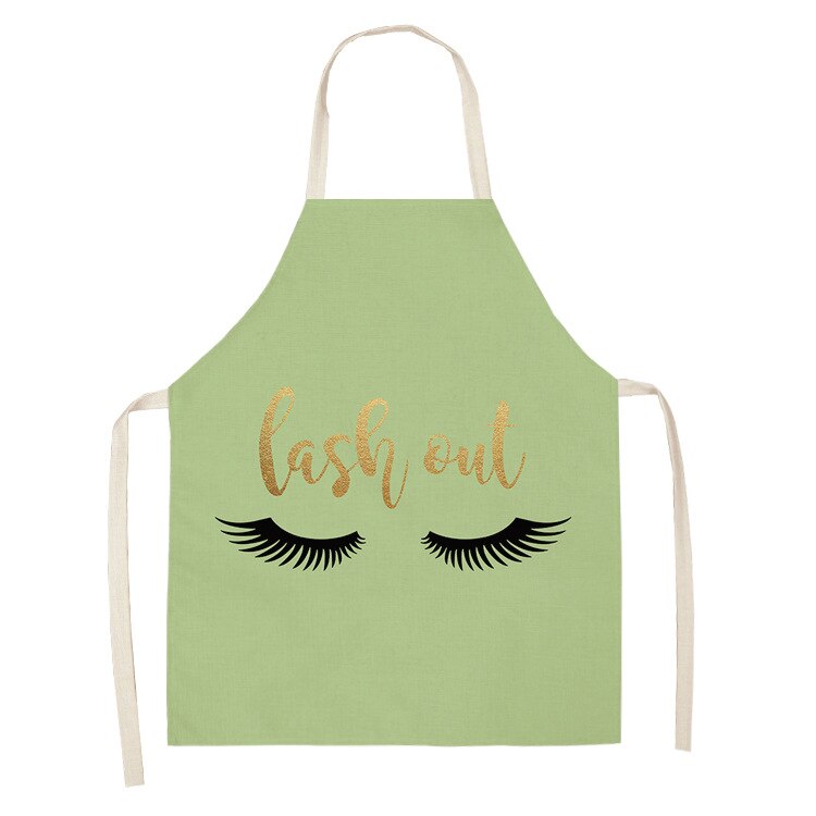 Cils des yeux imprimés maison cuisine tablier propre imperméable à l'eau résistant à l'huile tablier enfants hommes femmes Chef cuisine Aprons53-65cm: ILW-0006-18