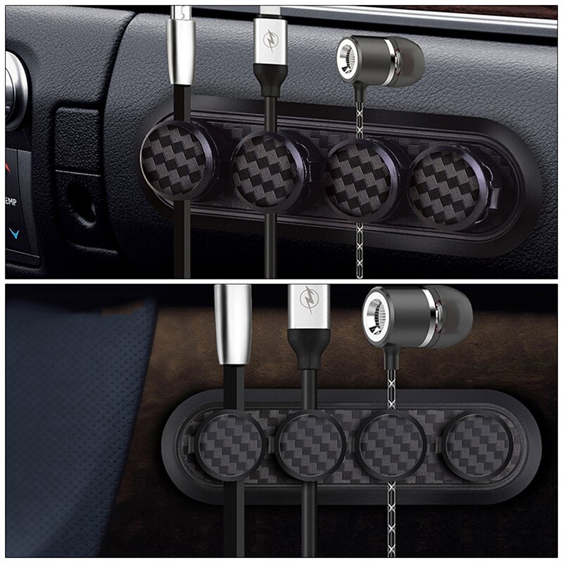 innovative Wire Desktop Storage Rack Power Cord Data Line Hub Holder Clip USB Charger Carbon Fiber Magnetic Organizer Storage