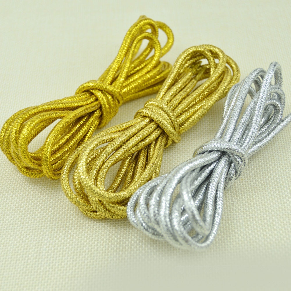 Lacets ronds colorés or et argent brillants 15 couleurs 113 cm chaussures de Sport baskets lacets lacets chaussures cordes