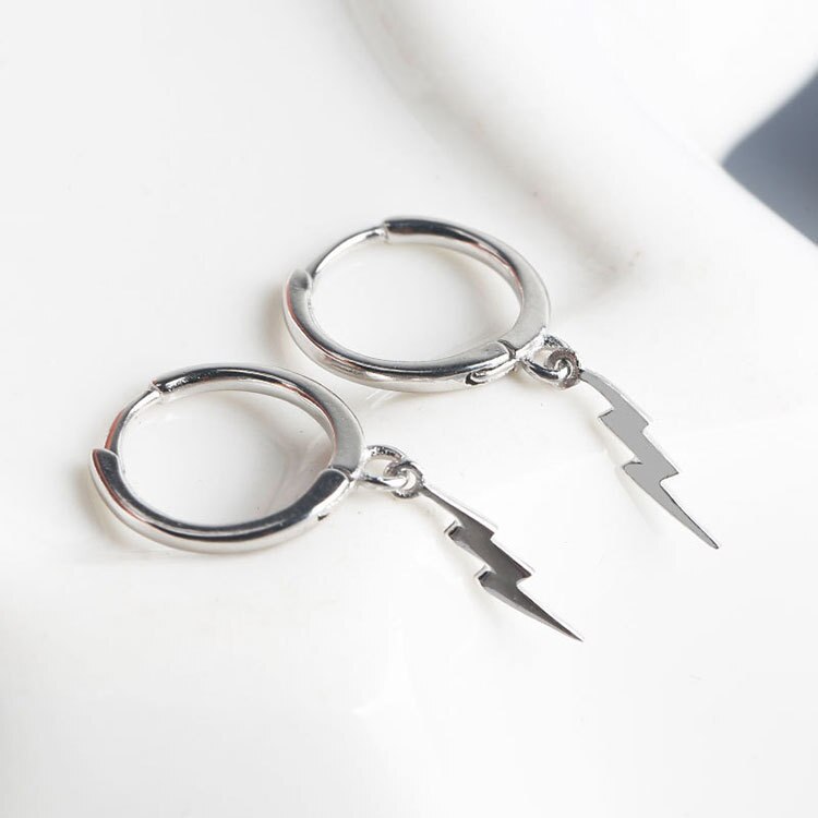 REETI 925 Sterling Silver lightning Hoop Earrings for Women Animal Silver Jewelry Trendy: Silver
