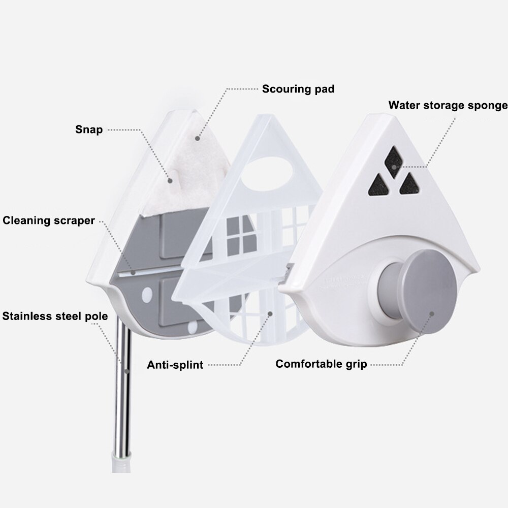 Magnetische Ruitenwisser Glas Cleaner Brush Tool Double Side Magnetische Borstel Vensterglas Borstel Voor Wassen Huishoudelijke Schoonmaken Tool