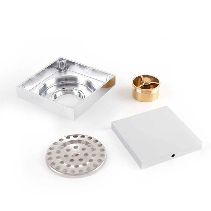 Stainless Steel 10*10cm Floor Drains Square Shower Floor Drains Tile Insert Drain Channel Bathroom Kitchen Waste Grate MJ807