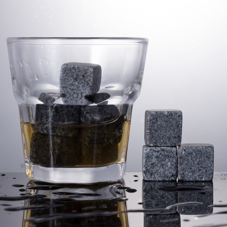 Whiskey Stones Set - 9 Graniet Chilling Stones Whisky Rocks-Herbruikbare Ijsblokjes Met Tang Stopper - Best drinken