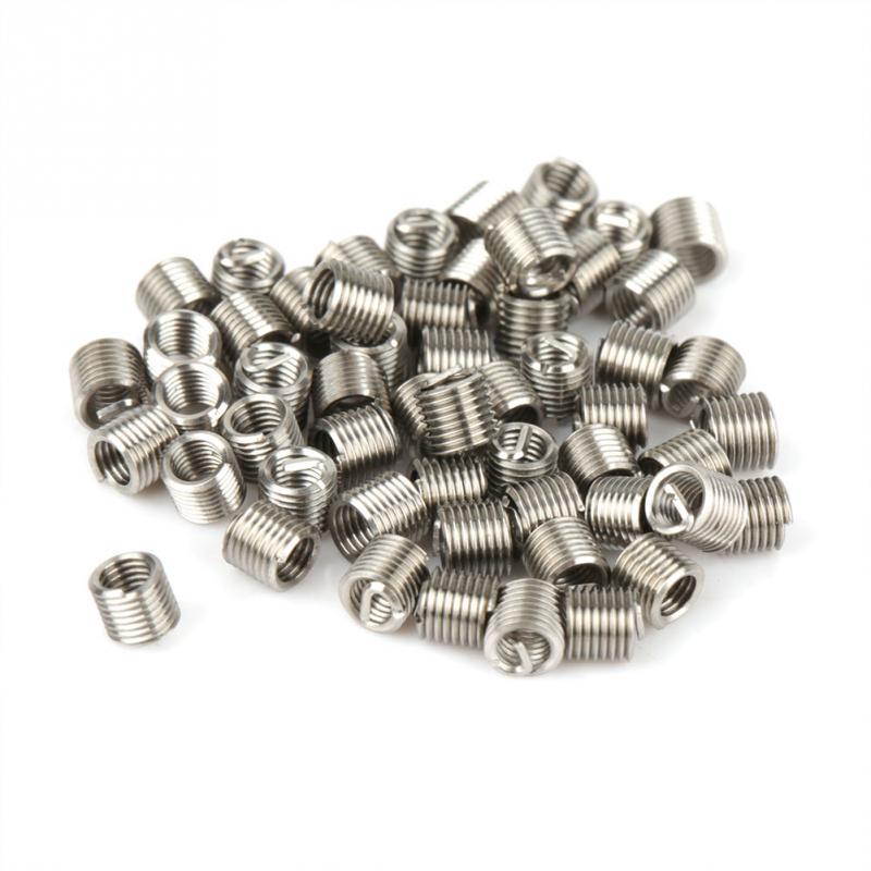 50Pcs Coiled Wire Helical Screw Threaded Inserts Kit Stainless Steel Thread Repair Insert M2.5 x 2D Fasteners parafuso