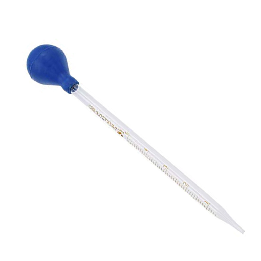 Pipeta cuentagotas de línea de escala de vidrio, gotero de laboratorio, pipeta azul, cabezal de goma, 0,5 ml, 1ml, 2ml, 3ml, 5ml, 10ml