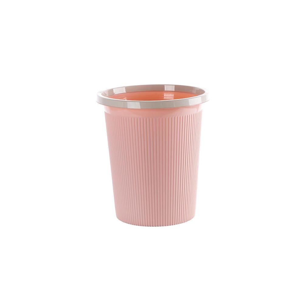 Trash Can Waste Bins with Clamping Ring Kitchen Bedroom Lidless Plastic Paper Basket Kitchen Rubbish Garbage Can Dustbin: S Pink
