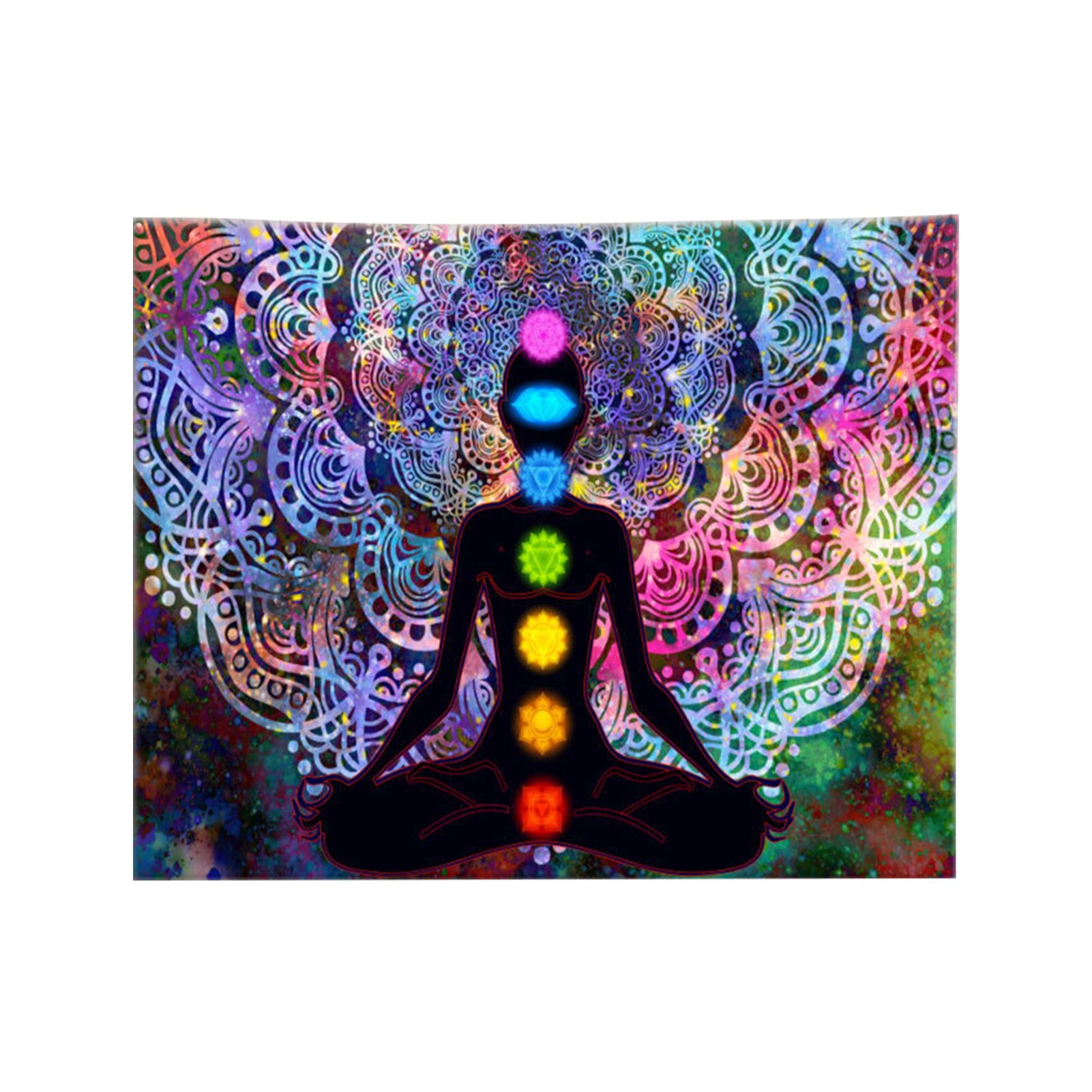 Spirituele Balkon Yoga Meditatie Achtergrond Mandala Gedrukt Home Decor Opknoping Deken Wandtapijt Zeven Chakra Divider
