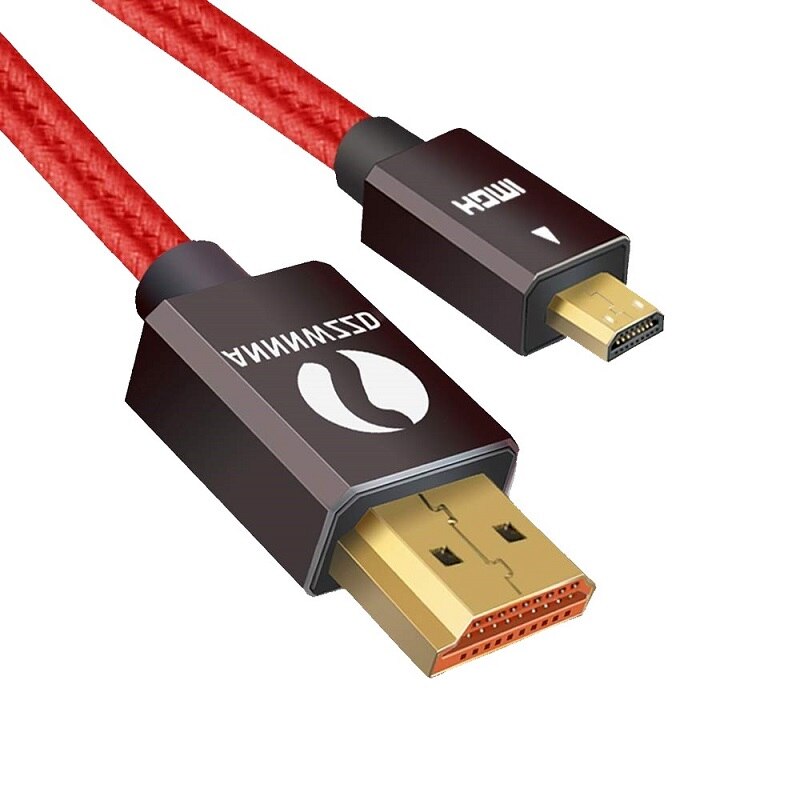 Micro Hdmi Naar Hdmi Kabel 2.0 3D 4K 1080P High Speed Hdmi Kabel Adapter 1M 2M 3M 5M Voor Hd Tv PS3 Xbox Pc Camera Micro Hdmi Kabel: 1m