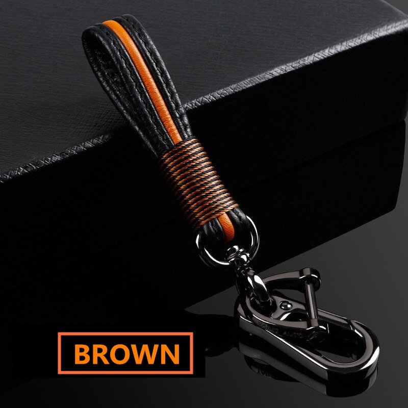 leather Car Key Cover Case For Chevrolet Cruze Spark Camaro Volt Bolt Trax Malibu Accessories: keychain brown