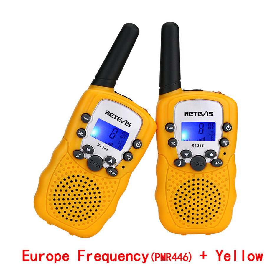 Mini rádio de duas vias para crianças, rádio duas peças de walkie talkie retevis rt388 pmr446 pmr frs/gmrs, transmissor prático para crianças headset woki toki + 2 peças