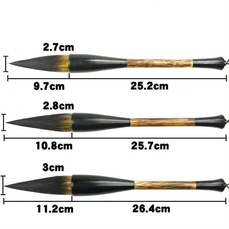 Traditional Chinese Calligraphy Brushes Pen Good Elasticity Bear Hair Hopper-shaped Brush The Scholar's Four Jewels