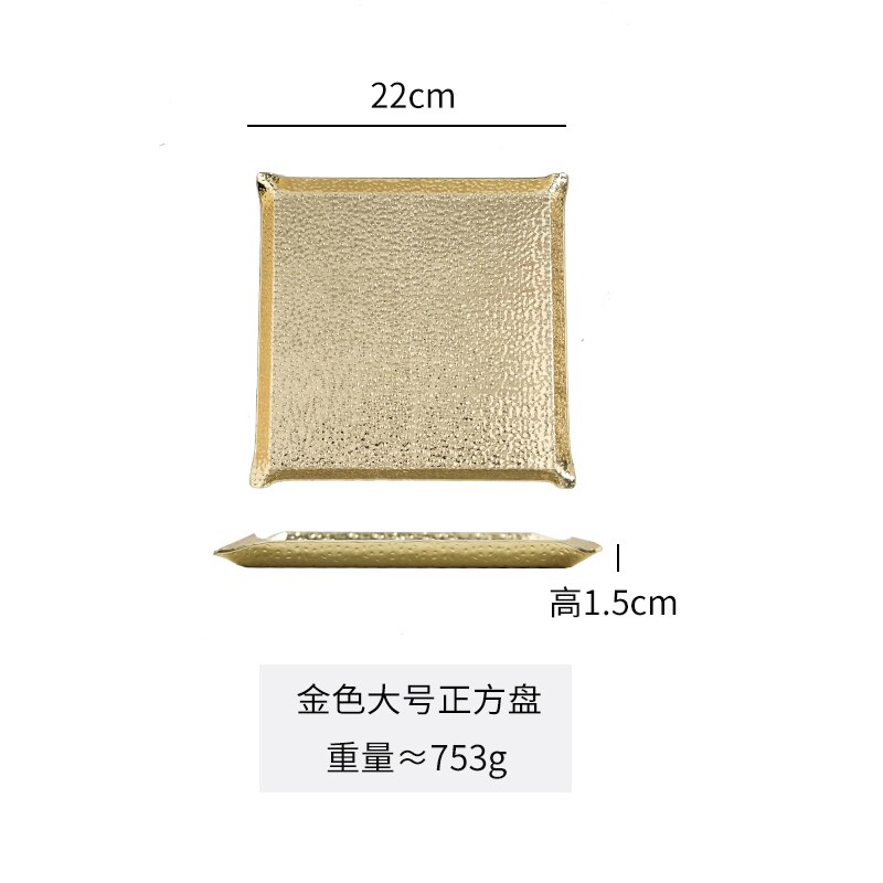 Metal Square Plate Tableware Serving Platter Dinner Vintage Stainless Steel Plate Talerze Obiadowe Serving Tray BK50SC