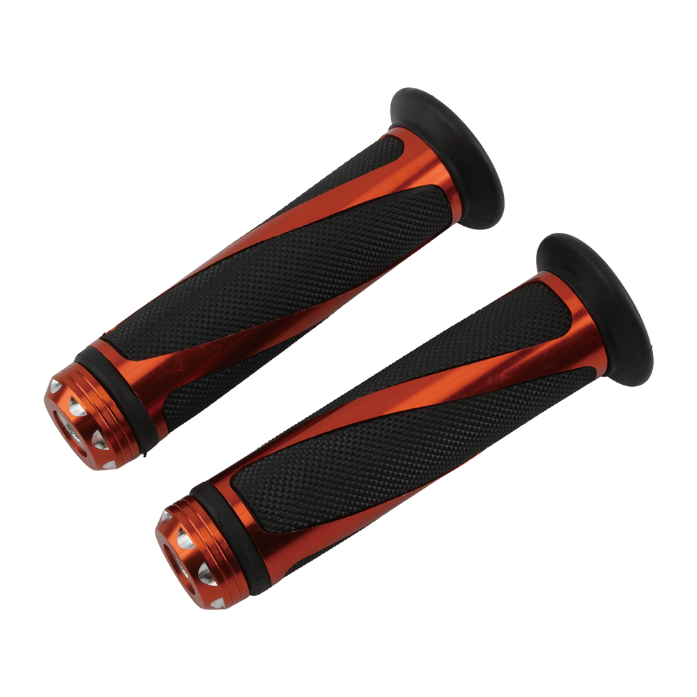 7/8 "22mm Moto Grip Maniglia Universale Manubrio CNC per Kawasaki Honda Yamaha Suzuki Benelli Ducati Scooter Ebike Moto: Arancione