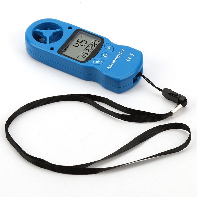 Digital Anemometer Handheld LCD Wind Speed Meter With Temperature Wind Max/Min Data Measuring Wind Speed