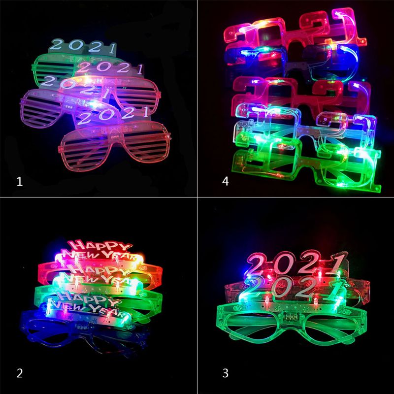 Adult Kids LED Light Up Glasses Frame Flashing Shutter Shades Eyeglasses Luminous Year Neon Party Supplies Prop