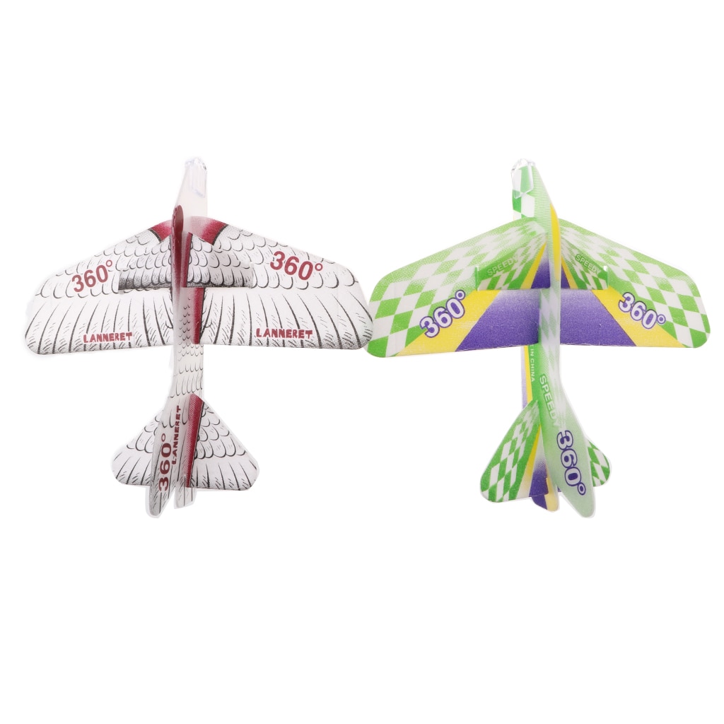 2pcs Foam Throwing 360° Airplane Hand Launch Glider Outdoor Activity Toys