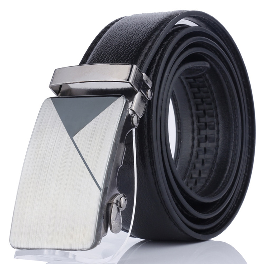 Delicate Double Chute Shiny Classic Long Automatic Buckle Fabala Business Waist Belt Strong Simple Men Belt Travel Leather Strap