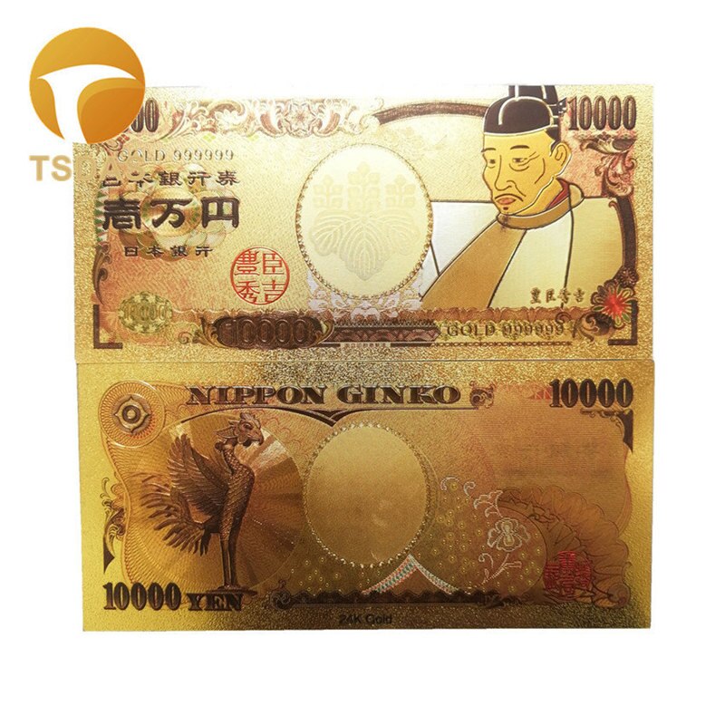 A coleção colorida da cédula do ouro caçoa presentes japão dos desenhos animados a cédula japonesa 1000000 24k chapeou ouro dinheiro falso: 2