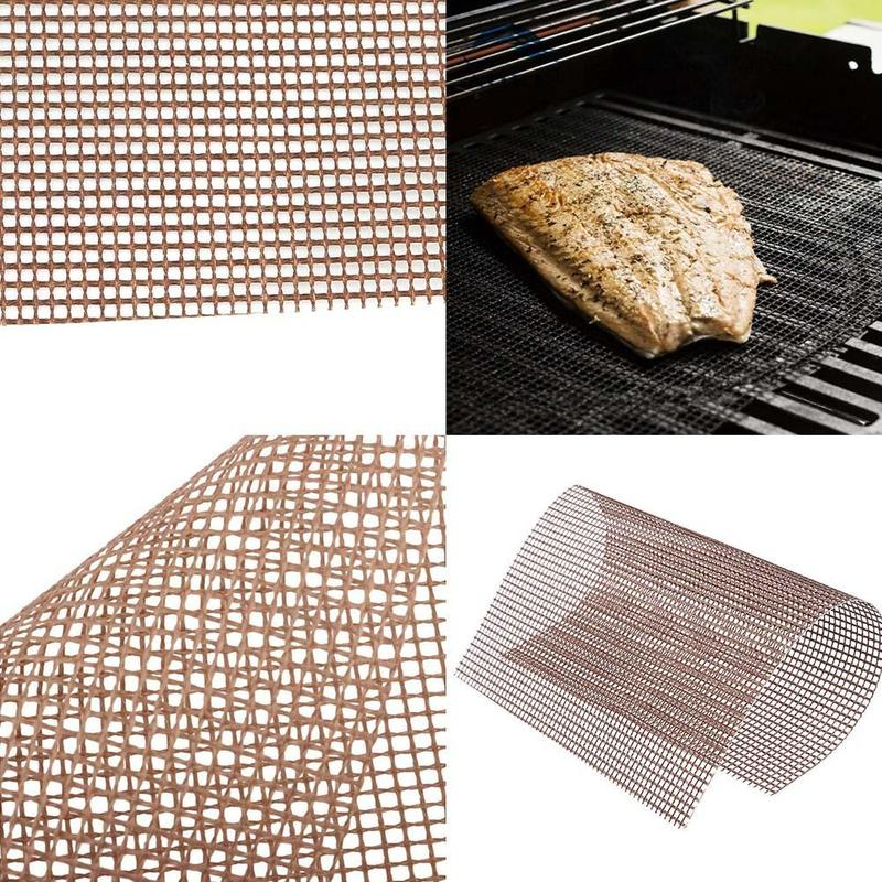 BBQ Grill Mesh Mat Reusable Teflon Cooking Sheet Heat Resistance Cooking Tool Non-Stick Barbecue Meat Tools