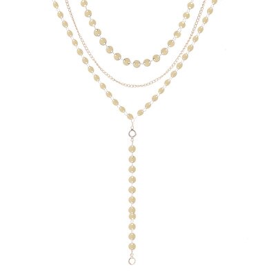 Abdoabdo Collier Gelaagde Kettingen Kettingen Vrouwen Zilver Kleur Bohemen Rvs Kettingen Sieraden Lady Collares: Gold3