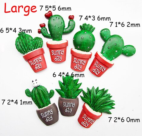 7 Pcs/1 set cactus fridge magnet cartoon refrigerator magnets stickers strong office photo magnet Message board posted: large