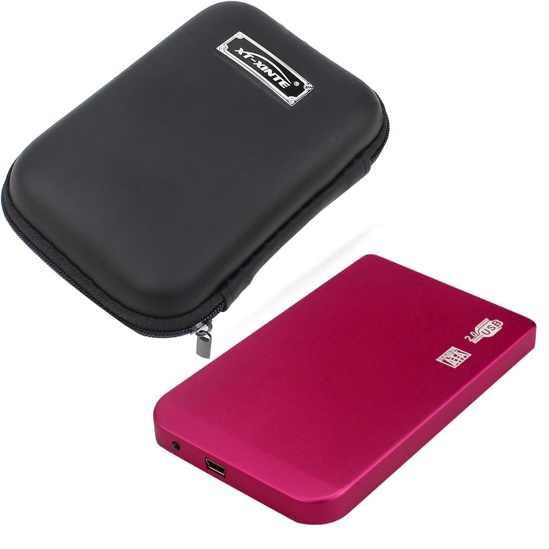 Aluminum SATA to Mini USB 2.0 HDD Case 2.5&quot; Hard Disk Drive Portable External Enclosure Case w SSD Organizer Storage Support 2TB: Red