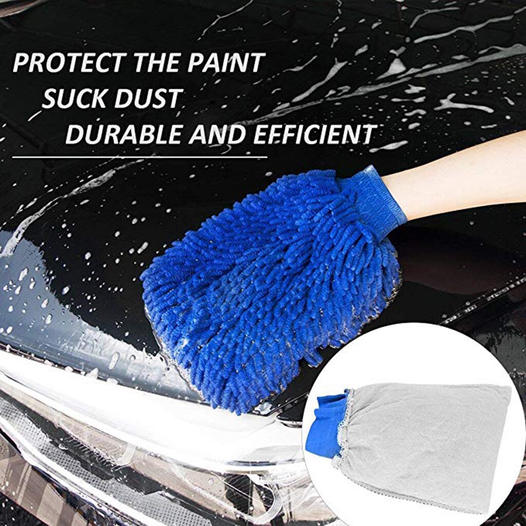 2 uds guantes de lavado de coches de microfibra esponja para limpieza de ventanas suministros de limpieza paño de toalla guantes de lavado lavadora 45