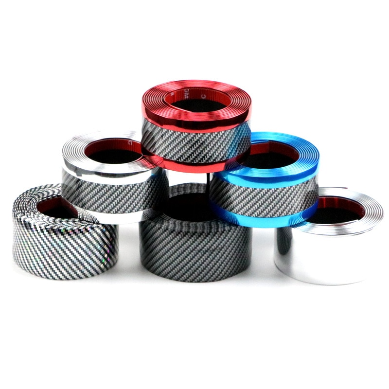 Car Rear Trunk Protector Sticker Door Sill Bumper Guard Paint Anti-Scratch Strip Carbon Fiber Stickers 1m