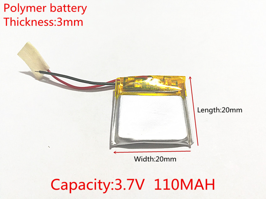10x Lithium Polymer Battery - 3.7V 110mAh 302020 Li-Po Rechargeable Cells for MP3/MP4/GPS/Bluetooth