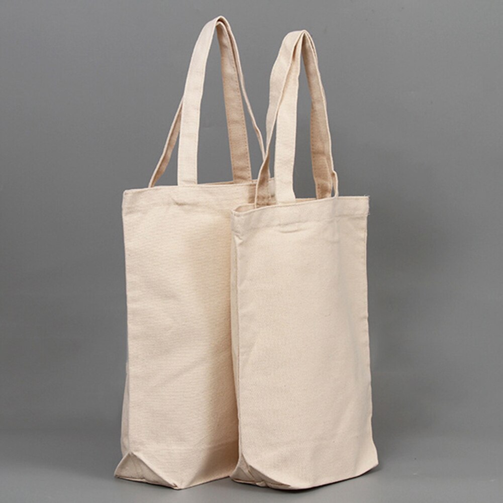 White Canvas Shopping Bags Eco Reusable Foldable Shoulder Bag Large Handbag Fabric Cotton Tote Bag for Women Shopping Bags