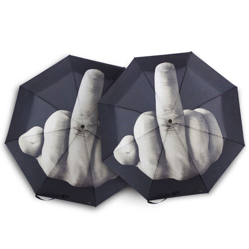 Creatieve Paraplu Cool Novelty Middelvinger Paraplu Regen Vrouwen En Mannen Winddicht Vouwen Parasol Persoonlijkheid 3 Fold Paraplu
