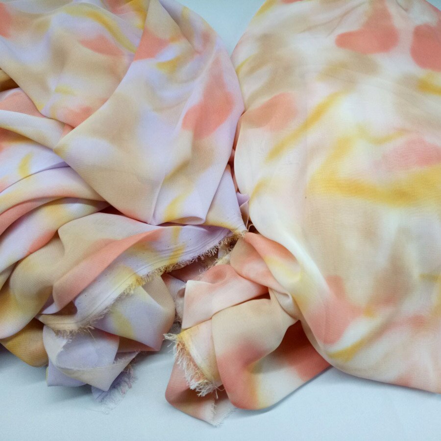 Chiffon Stof Tulpen Gedrukt Jurk Strand Sjaal Stof Chiffon stof Bloemen gedrukt chiffon Jurk stof