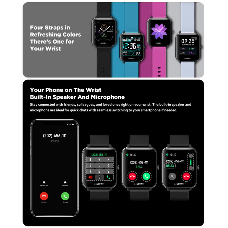Zeblaze GTS Bluetooth Anrufen Clever Uhr IP67 Wasserdicht 1,54 Zoll IPS Touchscreen Herz Bewertung Monitor Clever Armbinde