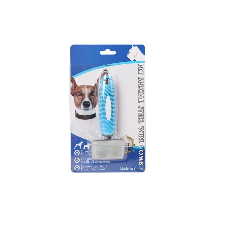 Dog Hackle Cleaning Comb Cat Carding Dog Deshedding Tools Pet Accessories Chihuahua Puppies Hair Tidy Comb Cat Pet Products: Blue / M