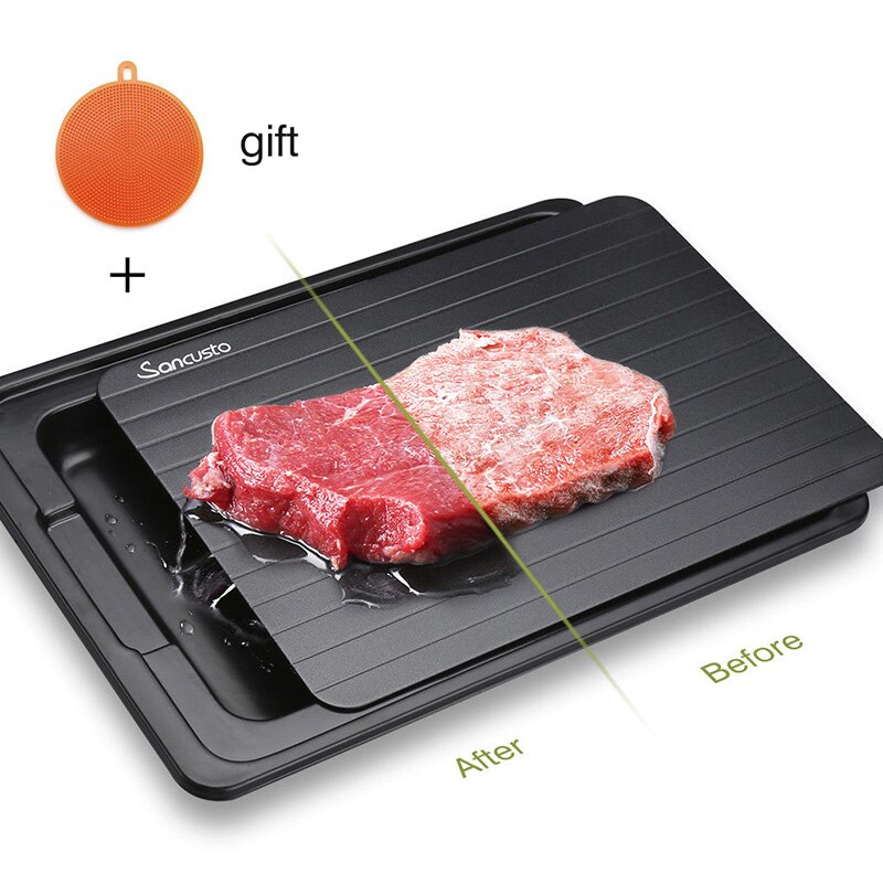 Snelle Ontdooien Lade Met Cleaner Bevroren Vlees Ontdooien Voedsel Ontdooien Plaat Board Keuken Tool Voor