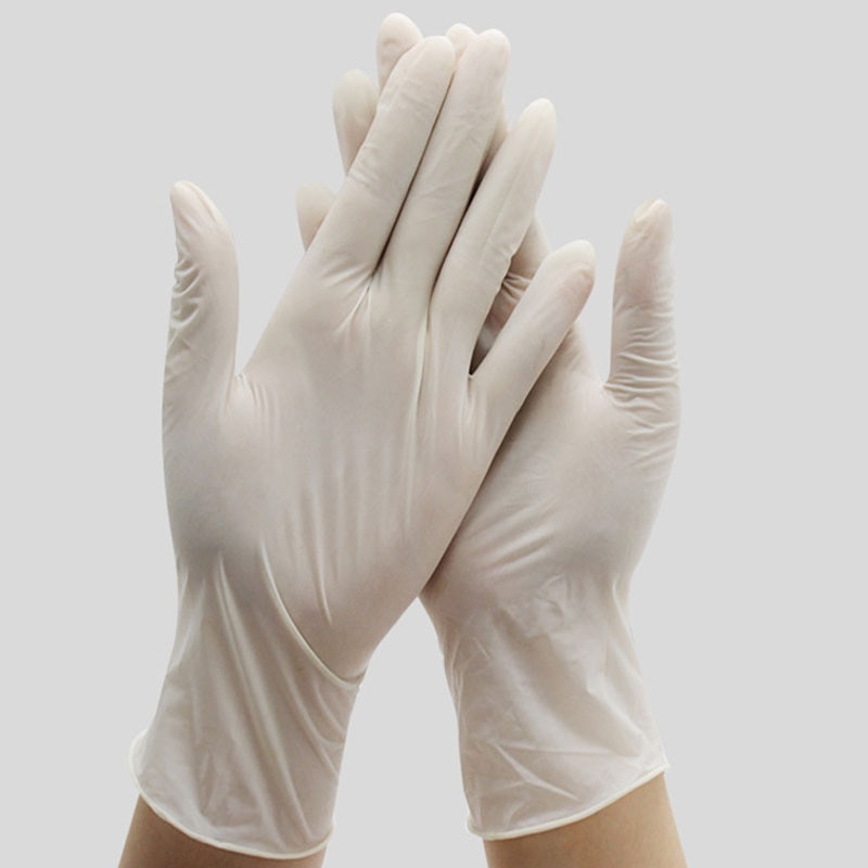 100PCS Disposable Latex Gloves-Powdered Food Grade Anti-static Gloves For BBQ Cleaning Restaurant Cooking Kitchen Accessories